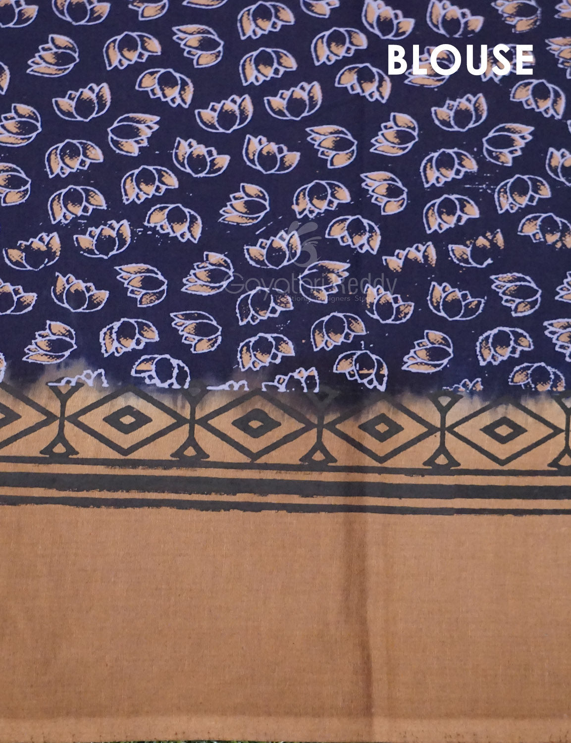 Chikoo Colored Block Print Pure Mulmul Cotton By Gayathri Reddy Designer Studio | Grocsy