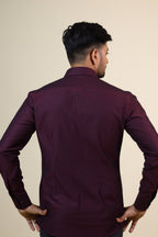 Mauvais Burgundy Designer Men's Shirt by Hilo Design | Grocsy