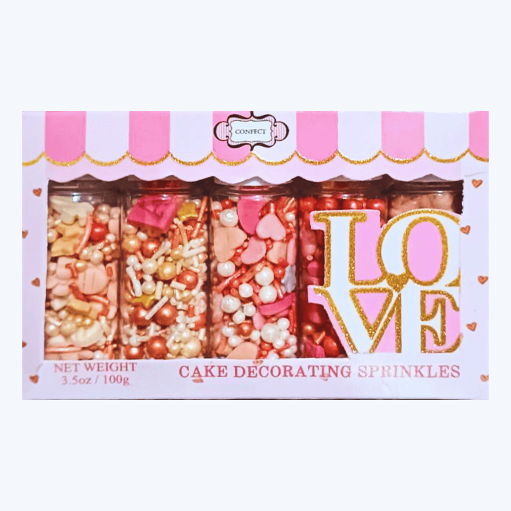 Confect Girls Baby Shower Sprinkles | Mix Silver, Gold & Blush pink Sprinkles Pack of 5 | Grocsy