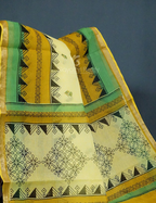 Lime Yellow Colour Block Print Pure Kota Cotton Saree By Gayathri Reddy Designer Studio | Grocsy