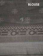 Grey Colored Block Printed Semi Chanderi Saree By Gayathri Reddy Designer Studio | Grocsy