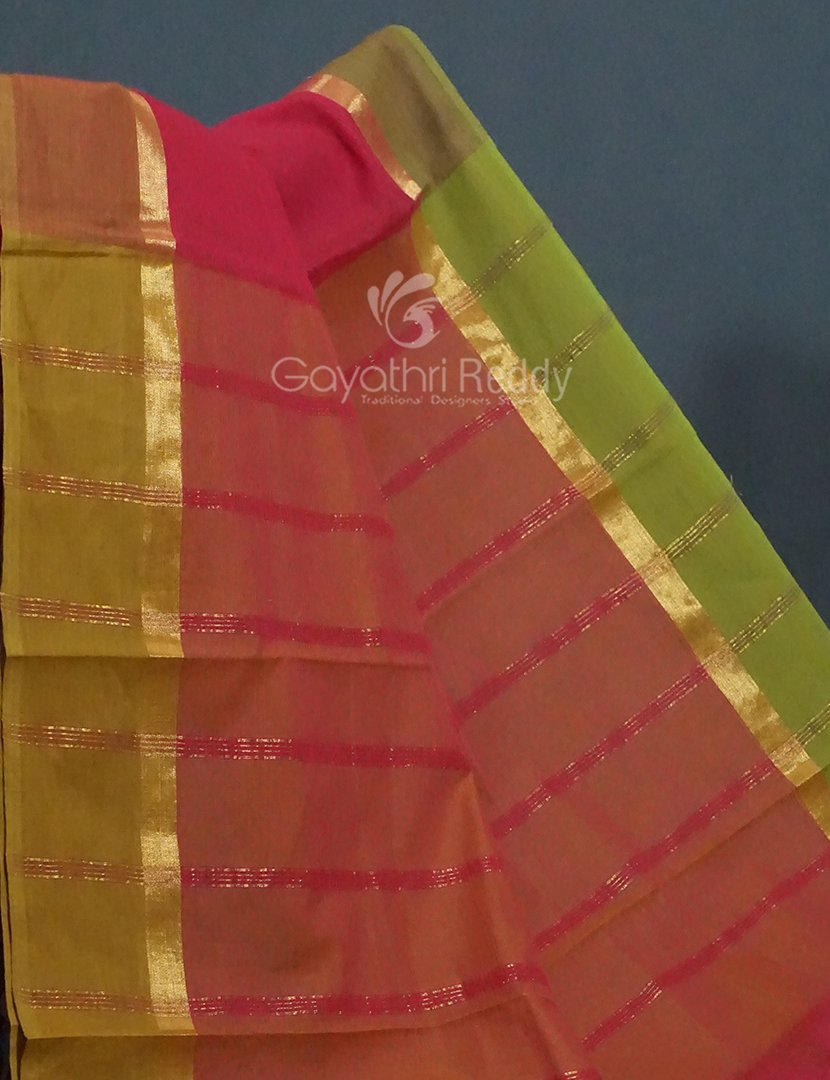 Dual Shades of Pinkish Pure Mangalgiri Cotton By Gayathri Reddy Designer Studio | Grocsy
