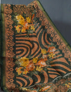 Shades of Green Colour Floral Design Semi Chanderi Saree By Gayathri Reddy Designer Studio | Grocsy