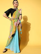 Tikhi Imli Abstract Poly Georgette Saree Border | Grocsy