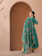All About You Women Keyhole Neck A-Line Kurta & Dupatta | Grocsy