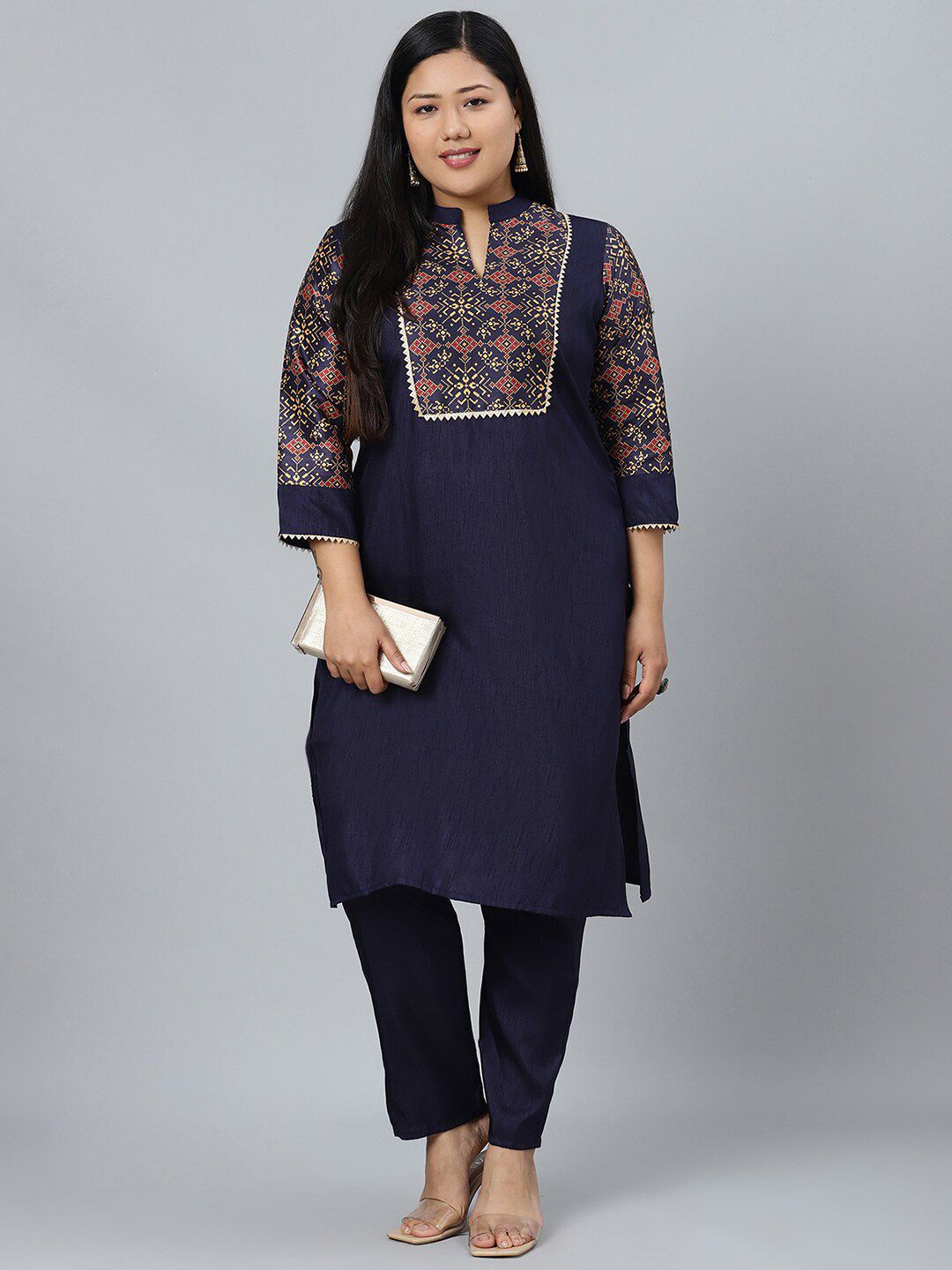 Sztori Ethnic Motifs Printed Straight Kurta with Pant | Grocsy