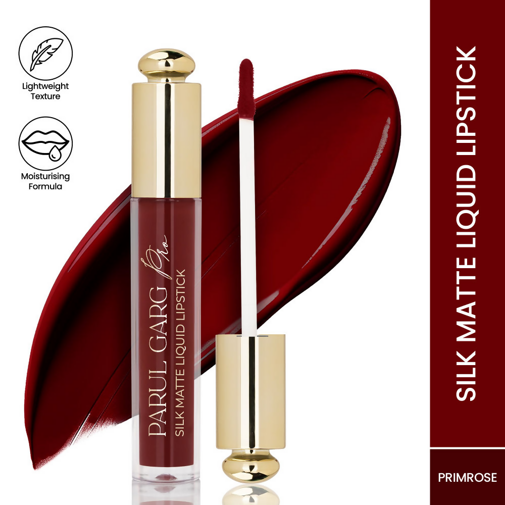 Parul Garg Beauty Silk Matte Liquid Lipstick, Long Lasting & Transfer-Proof - Primrose, Deep Maroon | Grocsy
