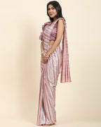 Pink Pure Georgette Sequence work Ready to wear Saree with stitched Blouse - Satiksha | Grocsy