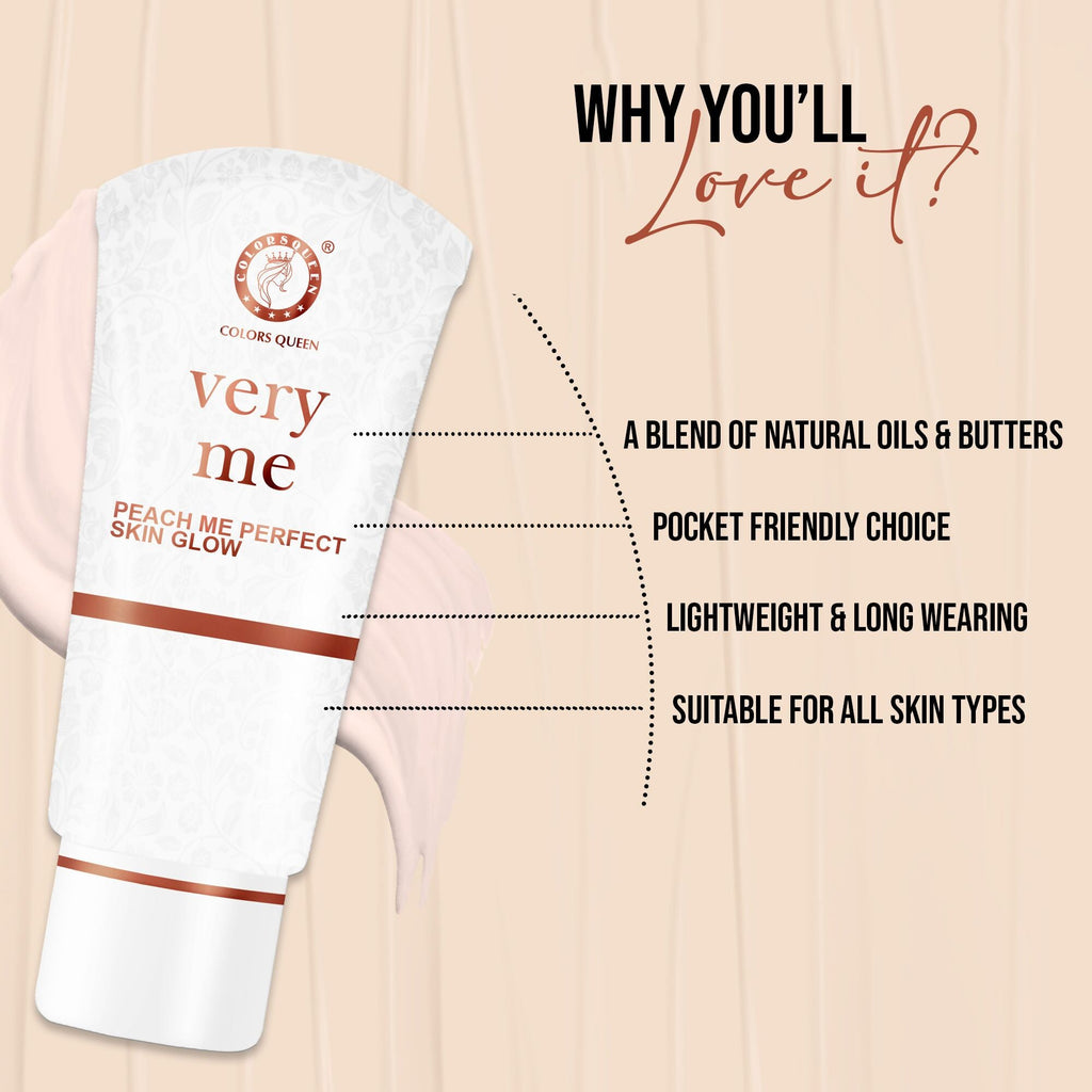 Colors Queen Very Me Peach Me Perfect Skin Glow Foundation - 02 Natural | Grocsy