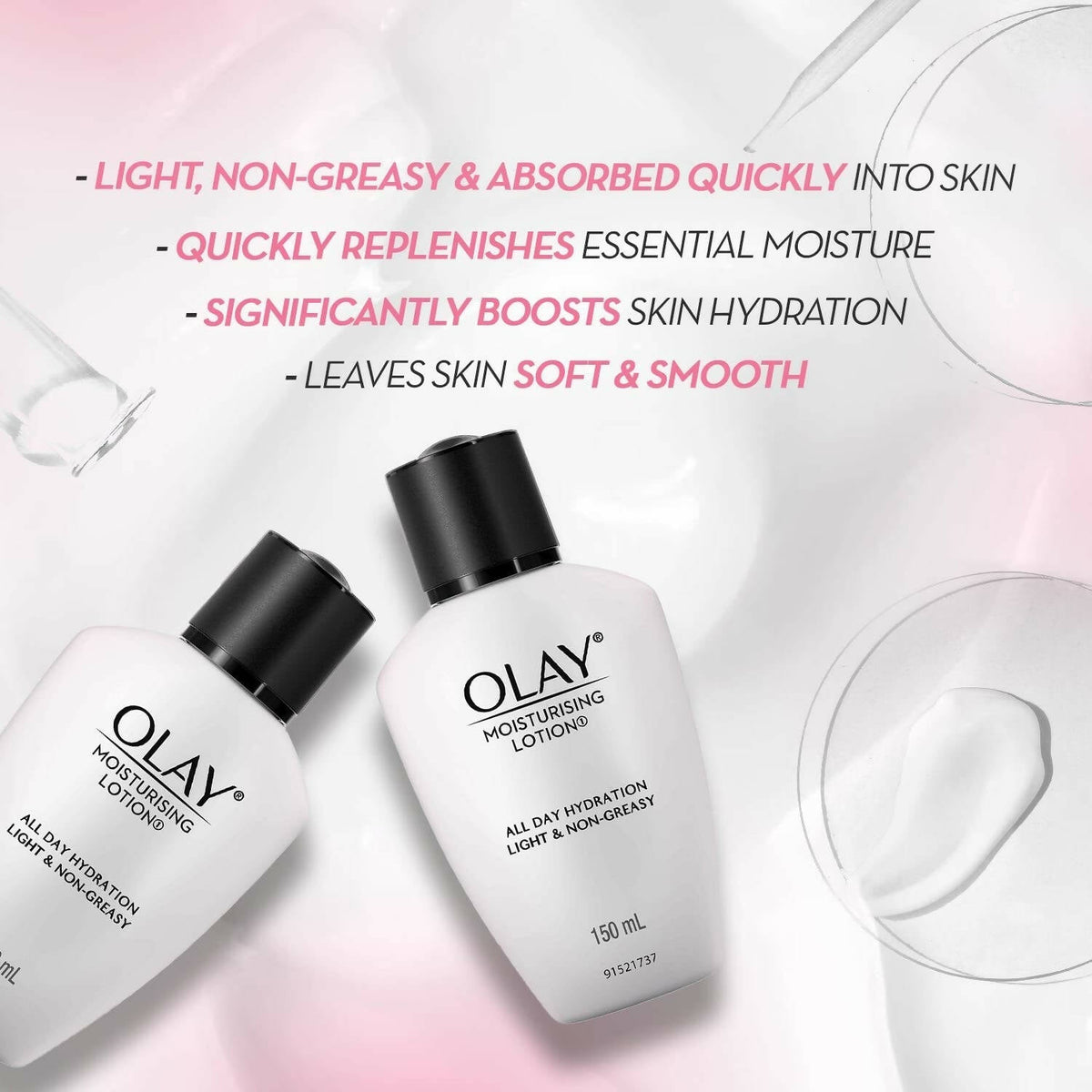 Olay Moisturising Lotion with Coconut, Caster Seed Oil, Glycerin | Grocsy