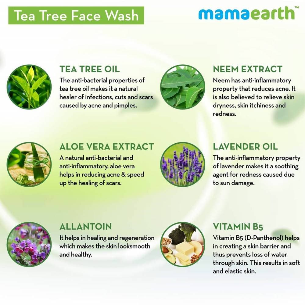 Mamaearth Tea Tree Face Wash for Acne & Pimples | Grocsy