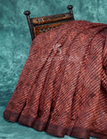 Dark Rust Colour With Leheriya Design All Over Semi Chanderi Saree By Gayathri Reddy Designer Studio | Grocsy