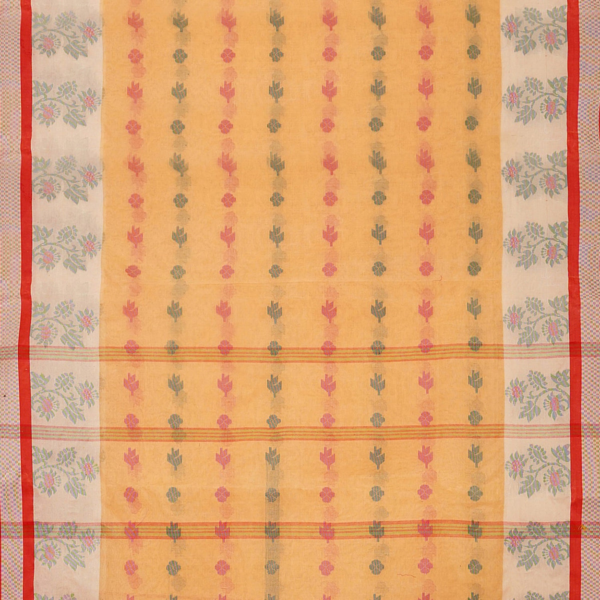 Exclusive Collection 100% Pure Cotton Yellow Tant Saree With Hand Weaving Work | Grocsy