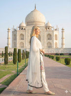 Anaita White Crepe Stitched Suit With Sequence Embroidery Work | Grocsy