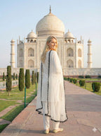 Anaita White Crepe Stitched Suit With Sequence Embroidery Work | Grocsy