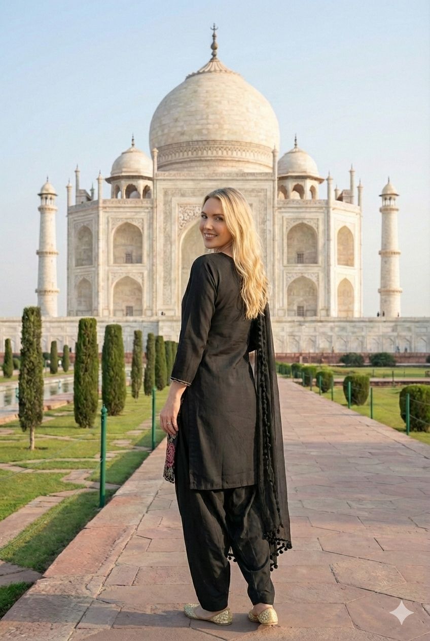 Anaita Black Crepe Stitched Suit With Sequence Embroidery Work | Grocsy