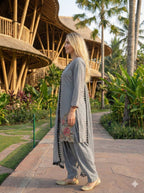 Anaita Grey Crepe Stitched Suit With Sequence Embroidery Work | Grocsy