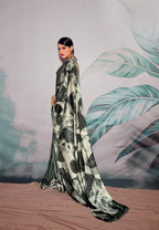 Anaita Black Pure Satin Silk With Zari Weaving Saree With Blouse | Grocsy