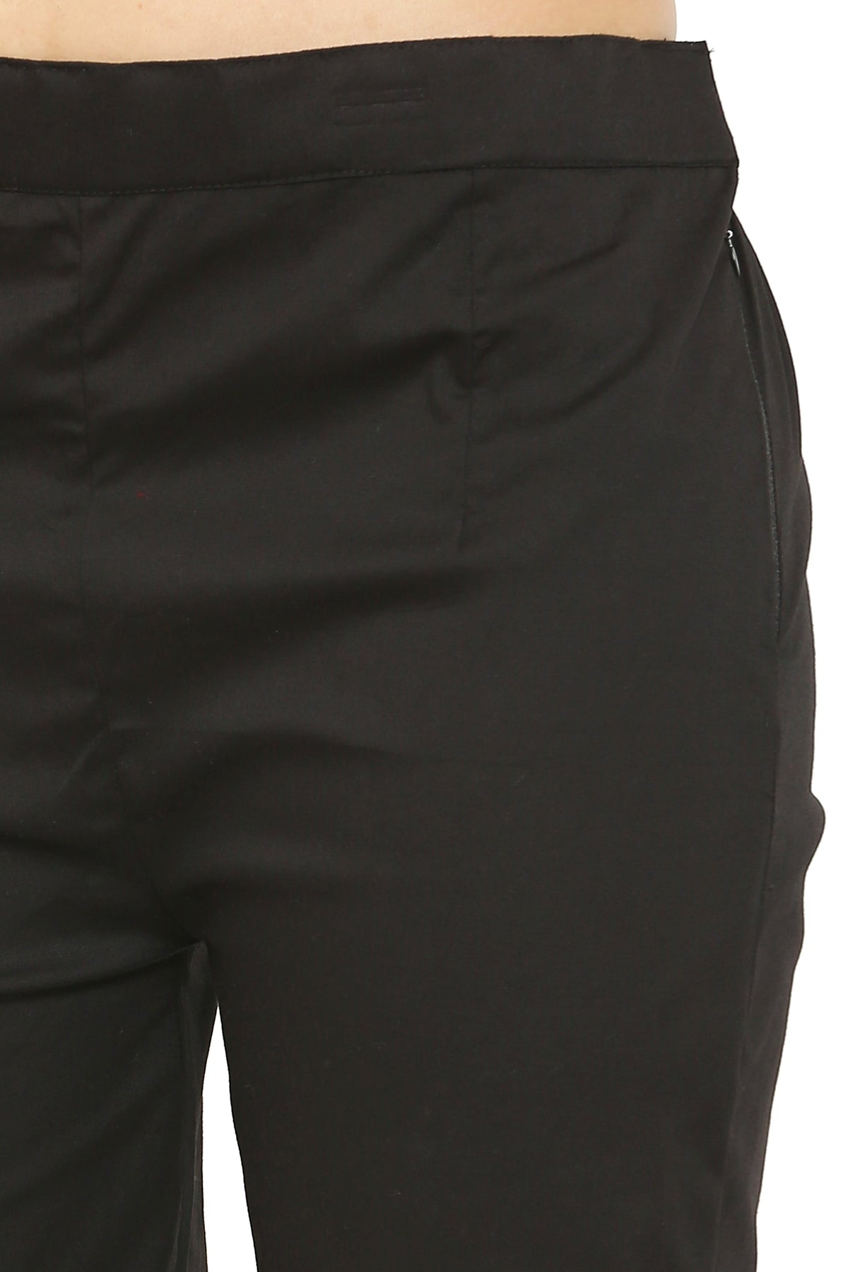 PAVONINE Black Color Stretchable Cotton Lycra Fabric Pencil Pant For Women | Grocsy