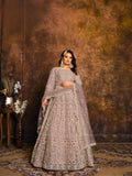 Anaita Purple Embroidered Net Anarkali Suit | Grocsy
