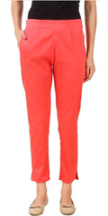 PAVONINE Gajri Color Stretchable Cotton Lycra Fabric Pencil Pant For Women | Grocsy