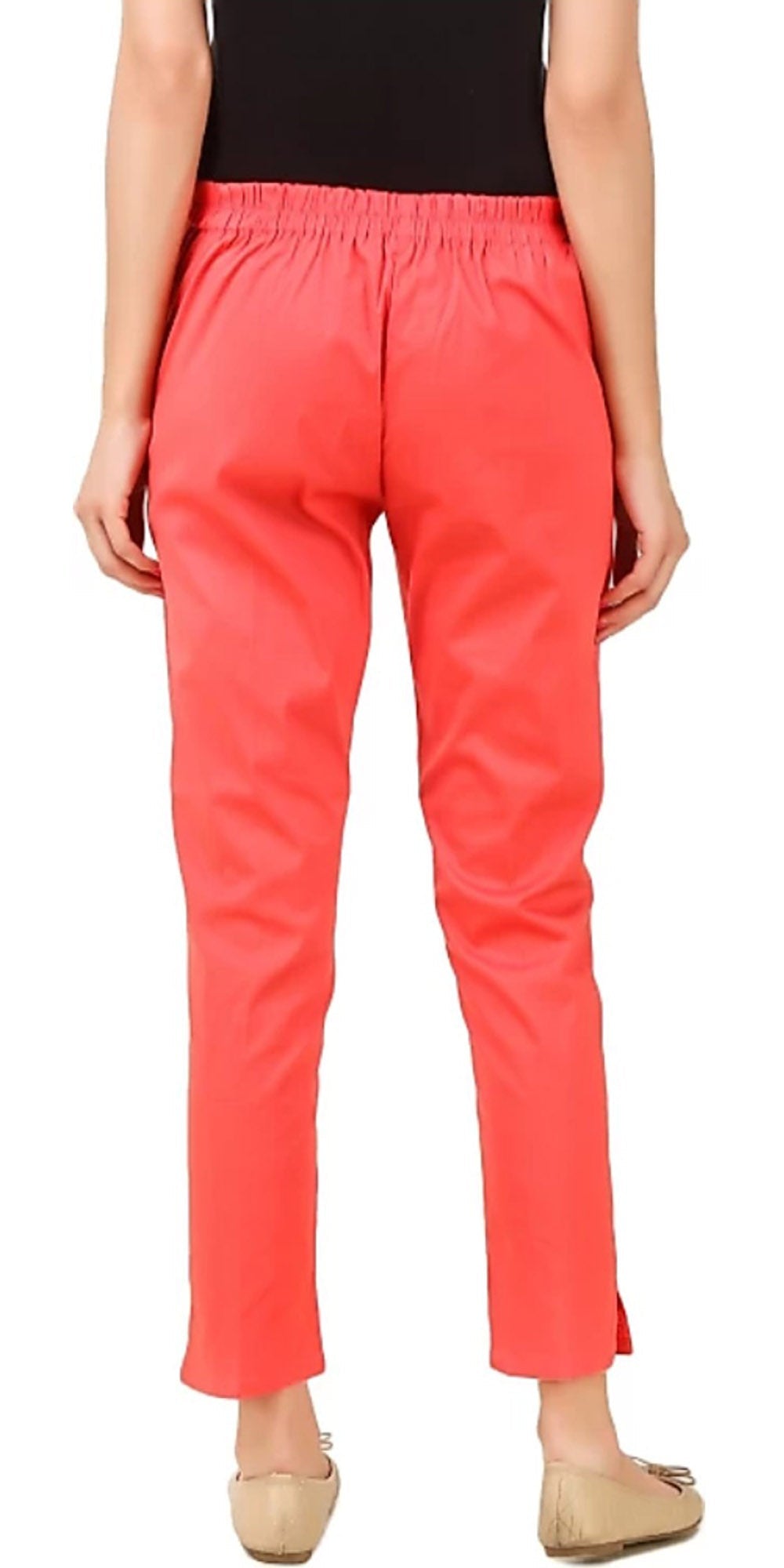PAVONINE Gajri Color Stretchable Cotton Lycra Fabric Pencil Pant For Women | Grocsy