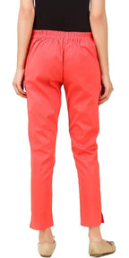 PAVONINE Gajri Color Stretchable Cotton Lycra Fabric Pencil Pant For Women | Grocsy