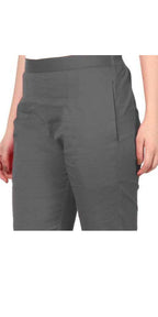 PAVONINE Grey Color Stretchable Cotton Lycra Fabric Pencil Pant For Women | Grocsy