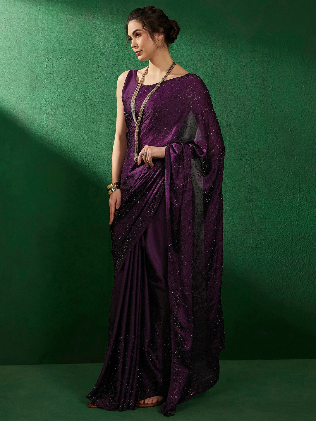 Sangria Embellished Beads and Stones Sarees | Grocsy