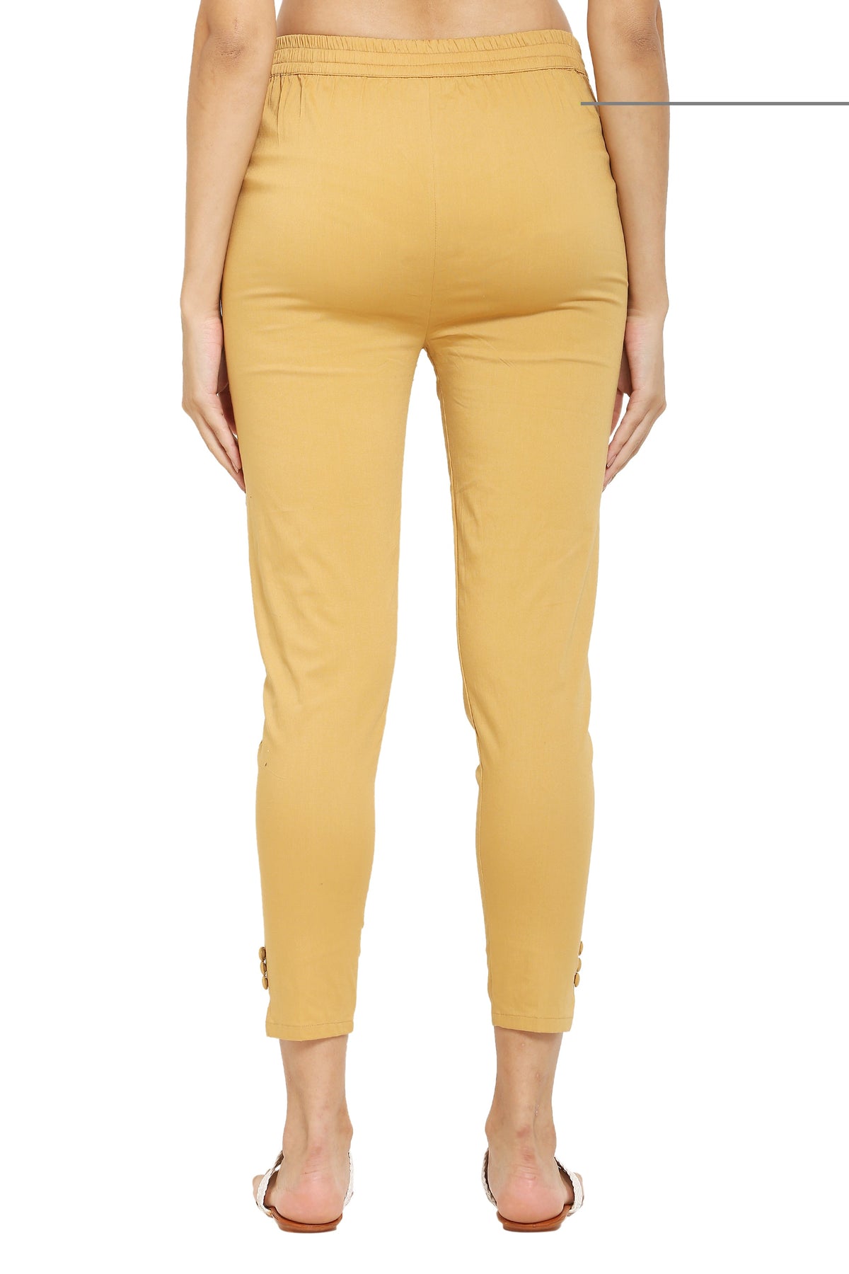 PAVONINE Light Skin Color Stretchable Cotton Lycra Fabric Pencil Pant For Women | Grocsy