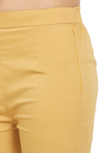 PAVONINE Light Skin Color Stretchable Cotton Lycra Fabric Pencil Pant For Women | Grocsy