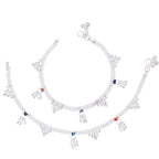 AanyaCentric Silver Plated Traditional Anklets Payal - Classic and Stylish for Women and Girls | Grocsy