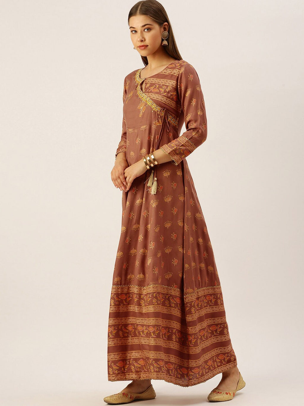 HERE&NOW Women Embroidered Regular Sleeves Kurta with Dupatta | Grocsy