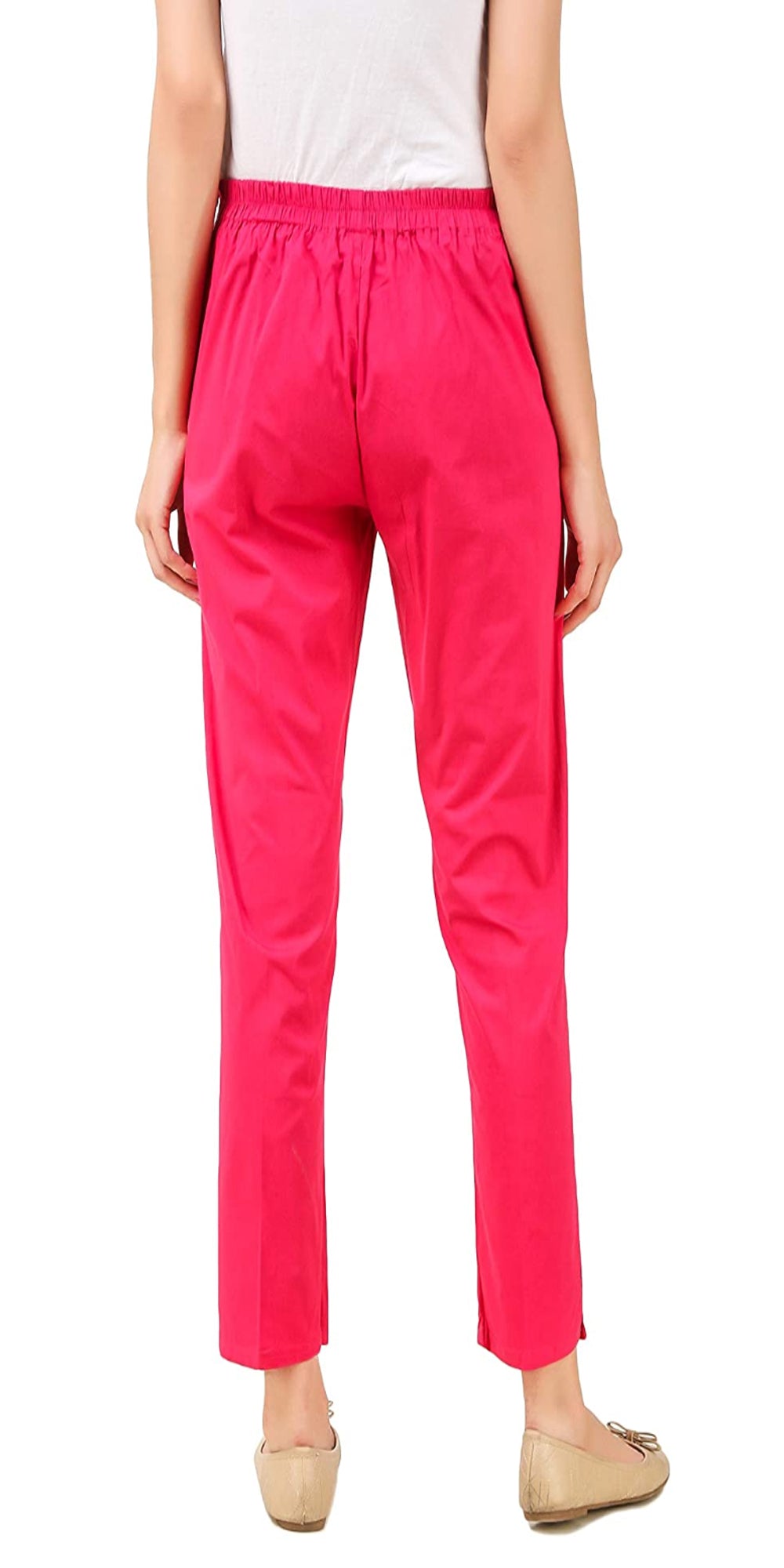 PAVONINE Rani Color Stretchable Cotton Lycra Fabric Pencil Pant For Women | Grocsy