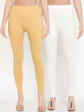 TAG 7 Women Pack Of 2 Solid Comfort Fit Ankle-Length Cotton Leggings | Grocsy