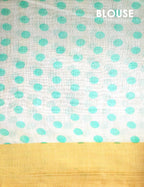 Shades of Milk White And Sky Blue Colour Floral Design Chanderi Printed Saree By Gayathri Reddy Designer Studio | Grocsy