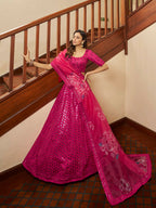 Myra Deep Pink Art Silk Embroidered Designer Lehenga | Grocsy
