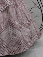 Myra Dusty Pink Pink Art Silk Embroidered Designer Lehenga | Grocsy