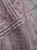 Myra Dusty Pink Pink Art Silk Embroidered Designer Lehenga | Grocsy
