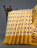 Shades of Cream And Light Orange Colour Blouse Patola Print Semi Chanderi Saree By Gayathri Reddy Designer Studio | Grocsy