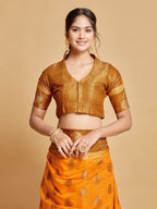 Sangria Ethnic Motifs Woven Design Art Silk Banarasi Saree | Grocsy