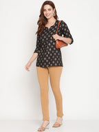 TAG 7 Pack of 2 Beige & Mustard Yellow Ankle-Length Leggings | Grocsy