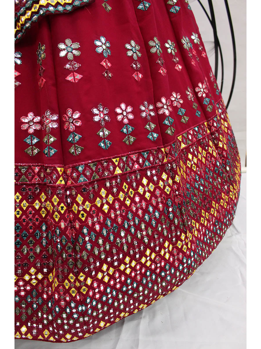 Myra Deep Pink Georgette Embroidered Designer Lehenga | Grocsy