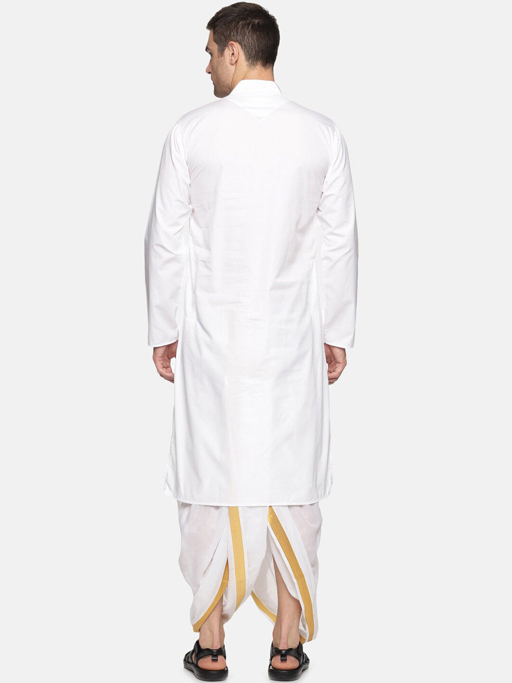 Sethukrishna Men White Pure Cotton Kurta with Pyjamas | Grocsy