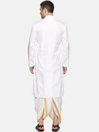 Sethukrishna Men White Pure Cotton Kurta with Pyjamas | Grocsy