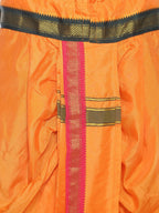 Sethukrishna Men Orange Solid Readymade Dhoti Pant | Grocsy