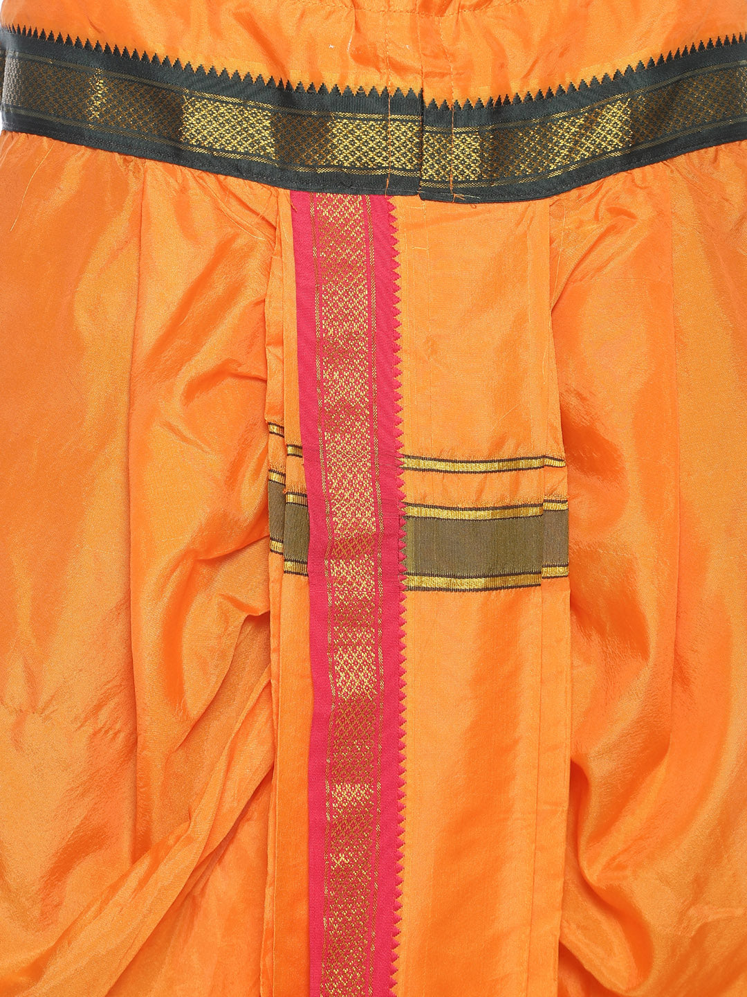 Sethukrishna Men Orange Solid Readymade Dhoti Pant | Grocsy