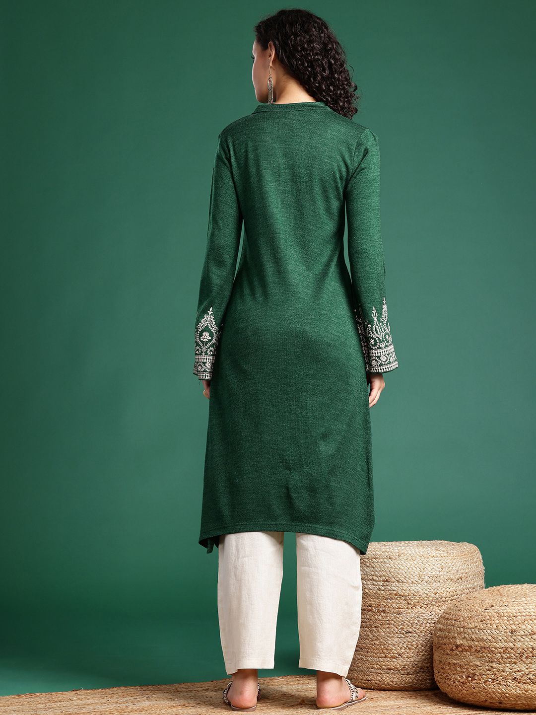 Sangria Mandarin Collar Straight Kurta | Grocsy