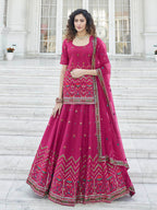 Myra Deep Pink Embroidered Designer Lehenga | Grocsy