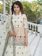 Myra Off White Embroidered Designer Lehenga | Grocsy